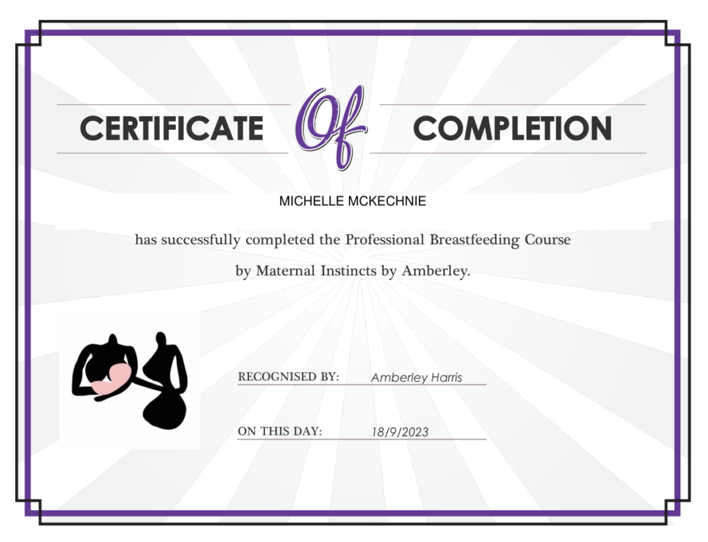Maternal Instincts Certificate - Michelle McKechnie